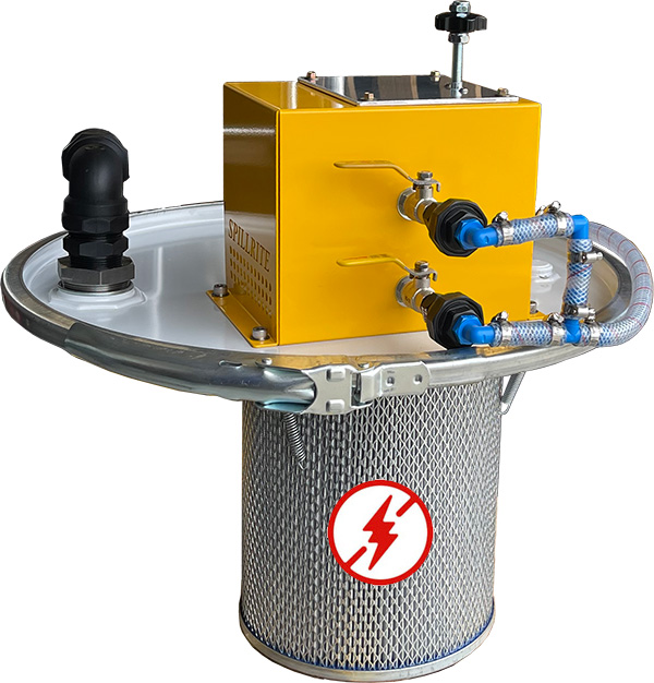 air operated drum lid vacuum with dry filter 