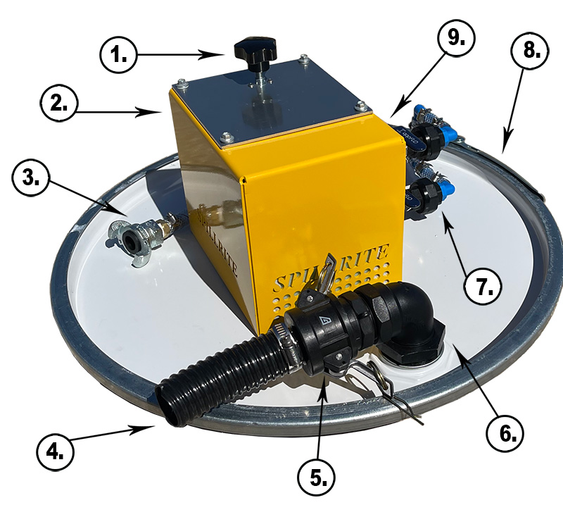 Air operated pneumatic drum lid vacuum