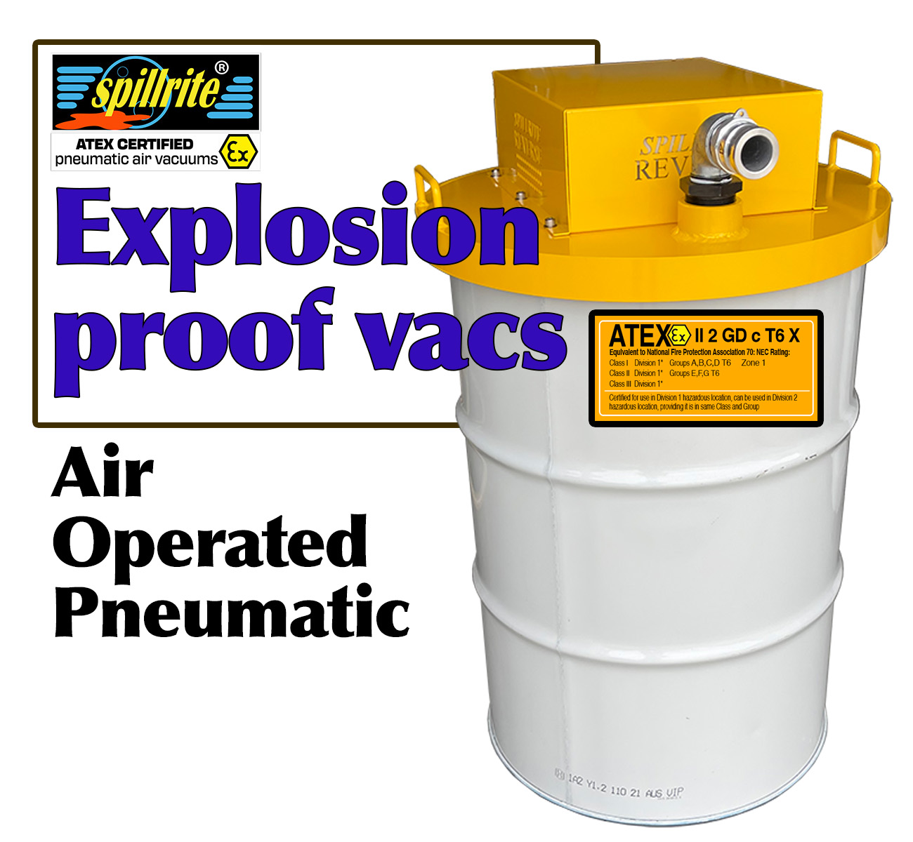 air operated Explosion proof vacuums